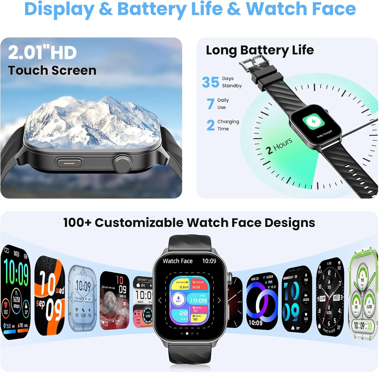 GPS Smart Watch 2.01 HD Calls 110 Sport Modes