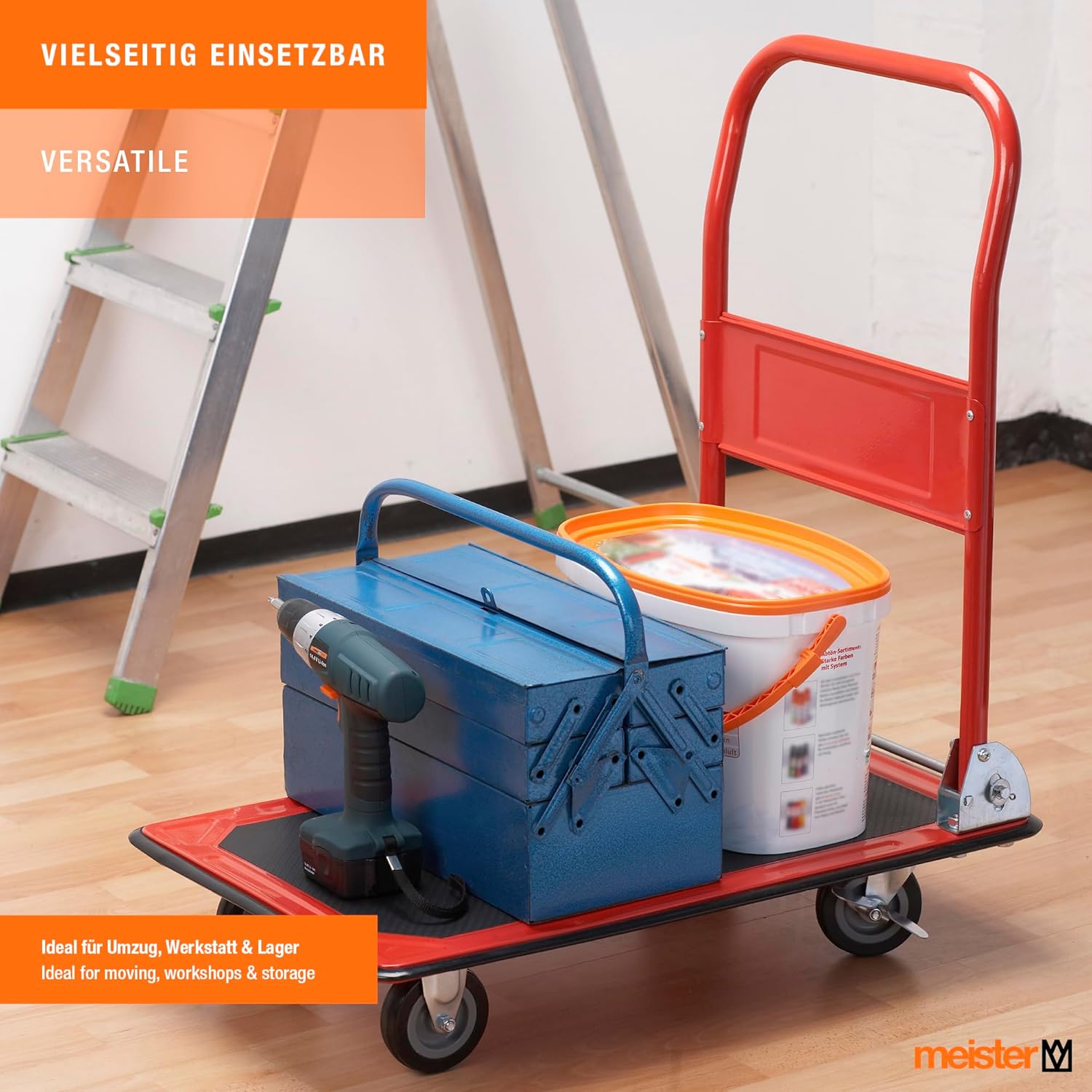Foldable Platform Truck 150KG Trolley With Brake Wheels