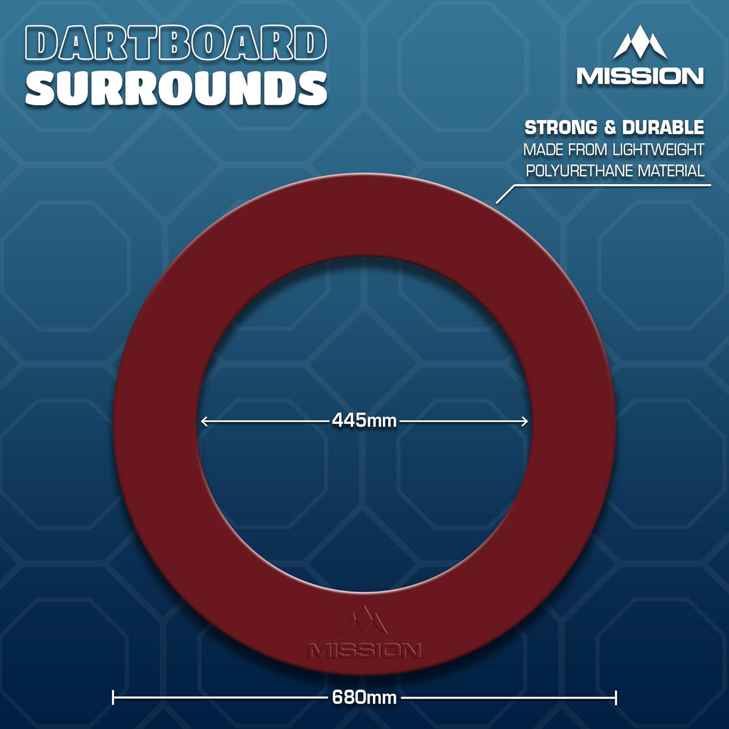 Dartboard Surround Ring Wall Protector 68cm Rubber Durable