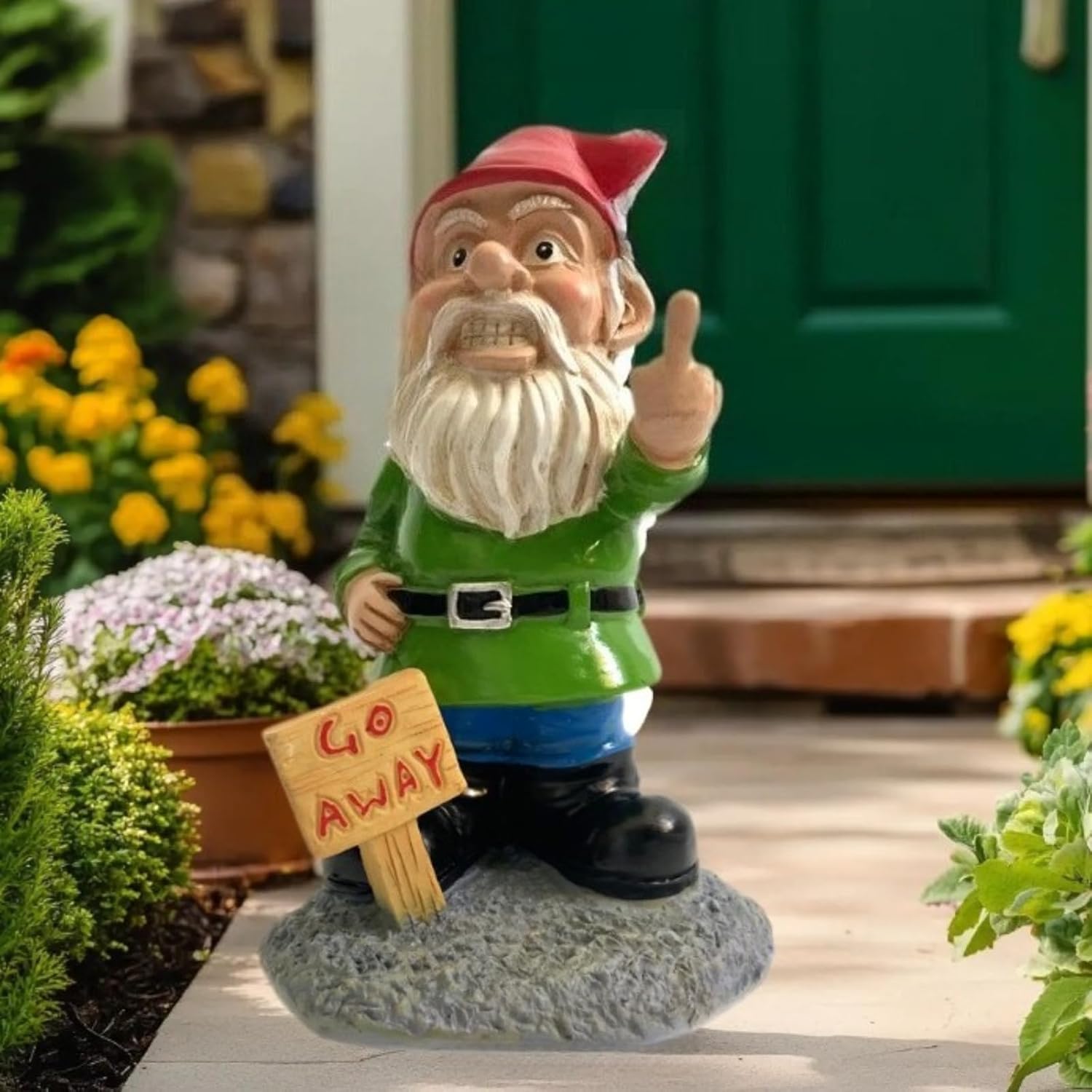 Funny Garden Gnome Statue Resin Outdoor Patio Yard Decor