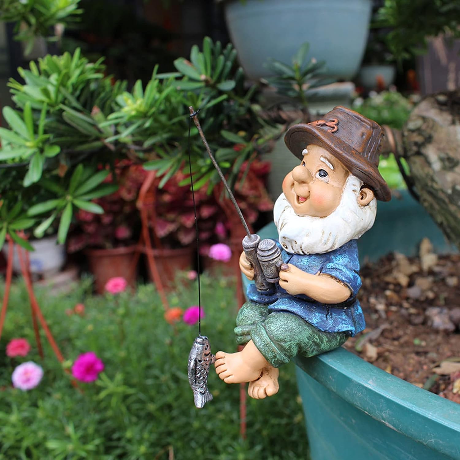 Funny Garden Gnome Statue Naughty Resin Outdoor Patio Decor