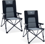 Heavy Duty Reclining Camping Chair 260kg Foldable Padded Seat