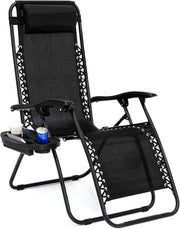 Zero Gravity Recliner Chair Black Folding Lounger