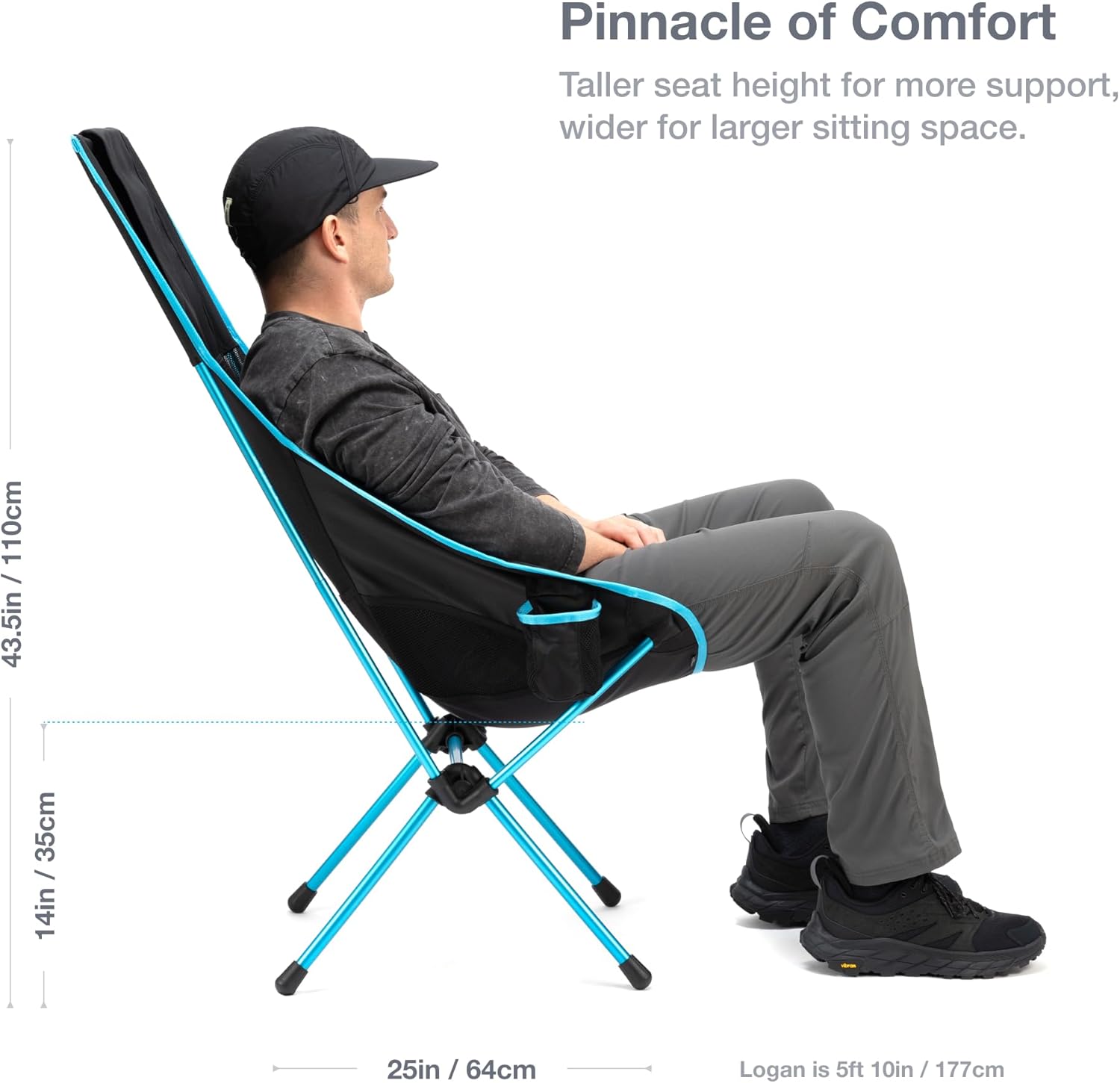 Oversized High Back Outdoor Camp Chair Black