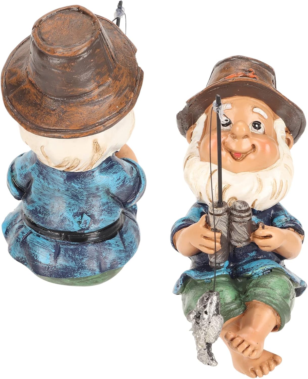 Fishing Garden Gnome Resin Outdoor Lawn Pond Decor Statue