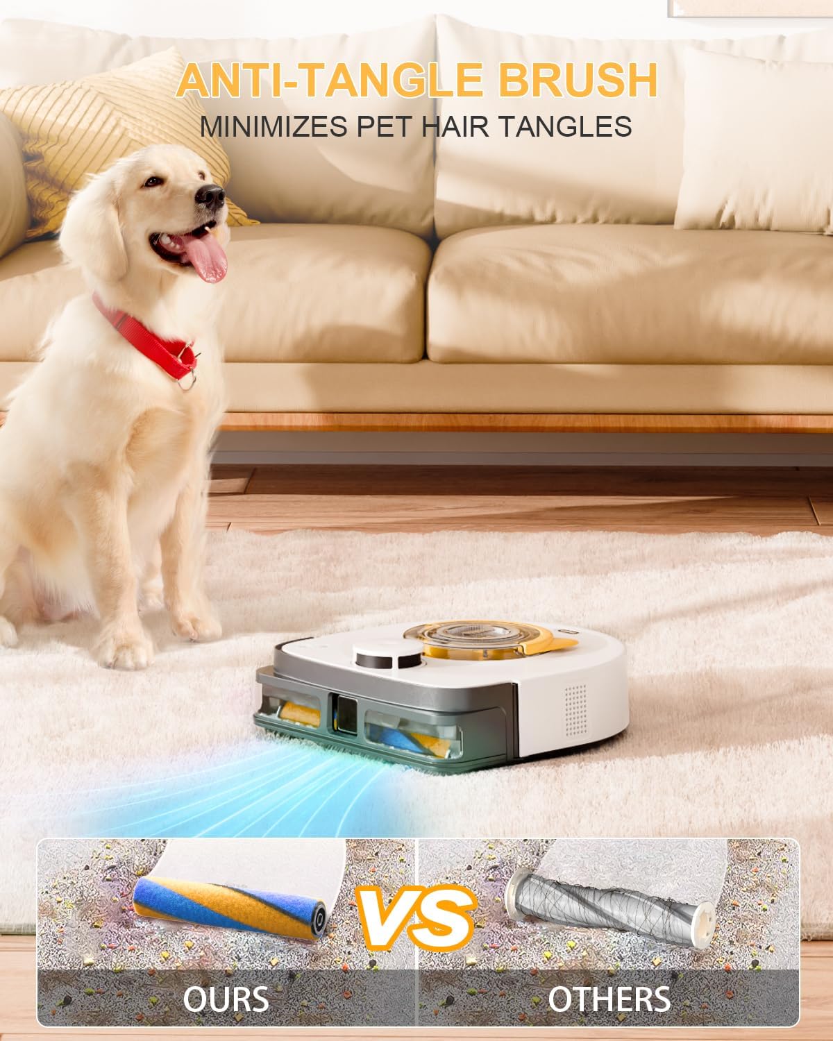 Robot Vacuum 22000Pa LiDAR Mapping Pet Hair WiFi App Auto Clean
