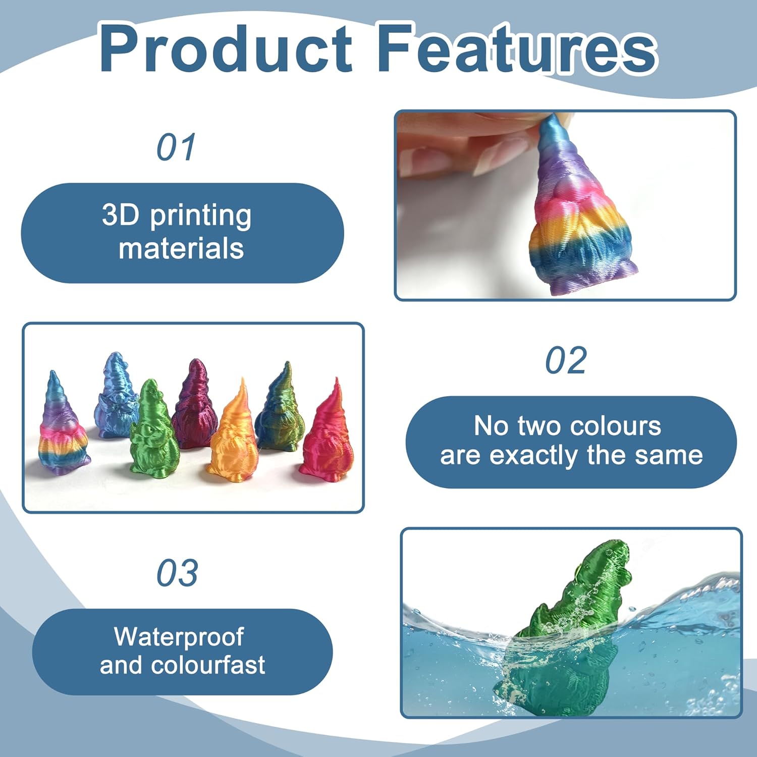 20PCS Mini Gnome Ornaments 3D Printed Fairy Garden Decor Set