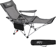Reclining Camping Chair with Footrest Dark Grey