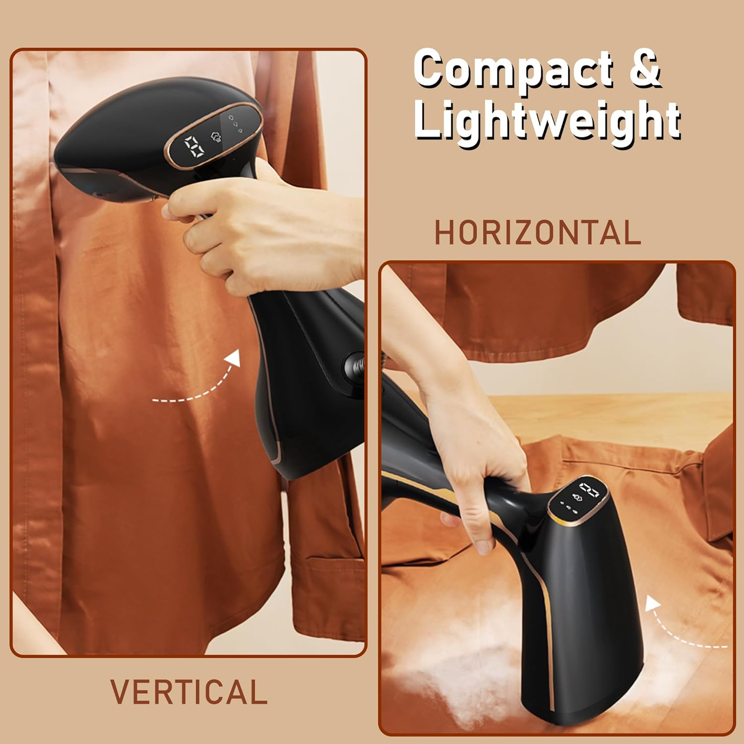 Portable Garment Steamer 320ml Tank 20s Heat Travel Wrinkle
