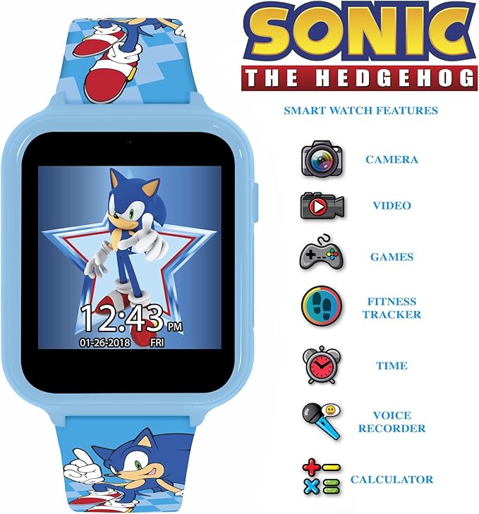 Kids Blue Smart Watch Touch Screen Camera Games