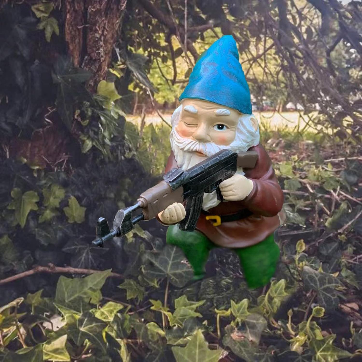 Military Garden Gnome Statue Soldier Resin Outdoor Lawn Decor