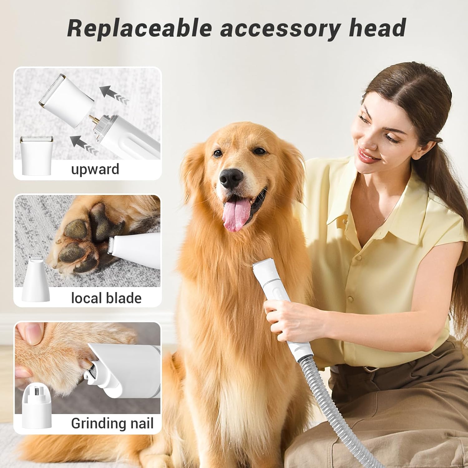 Dog Hair Vacuum Grooming Kit 13000Pa 3.5L HEPA Portable