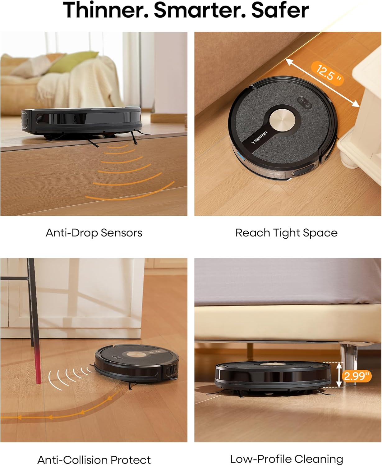 Robot Vacuum Mop 5000Pa Slim Smart Pet Hair Cleaner