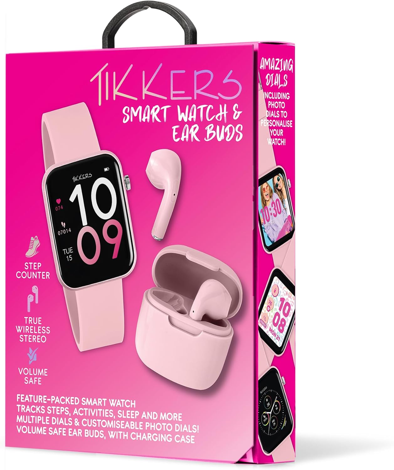 Kids Smart Watch and Earbuds Set Pink Strap