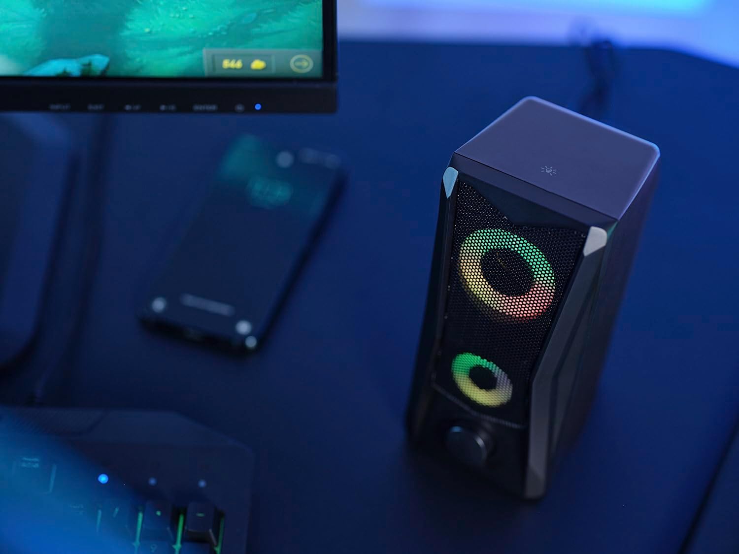 Gaming PC Speakers RGB Stereo USB Powered AUX Desktop
