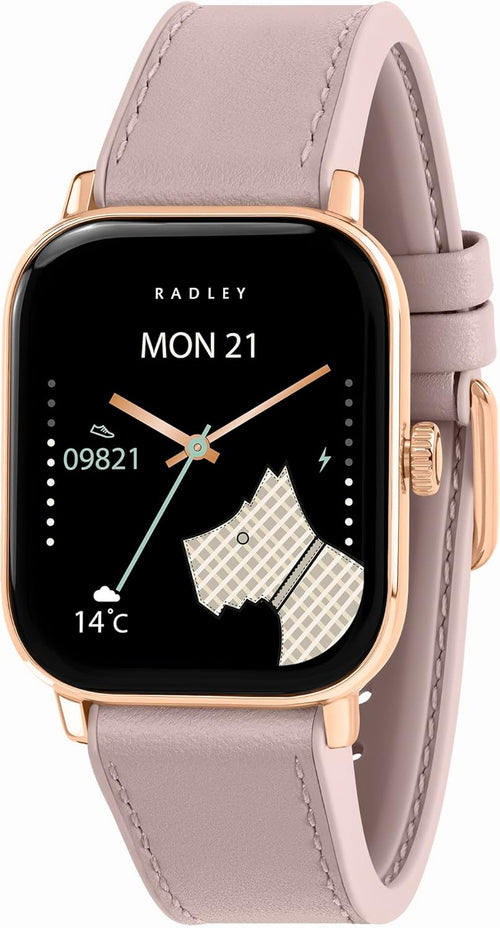 Womens Smart Watch Pink Silicone Strap AMOLED Fitness Tracker