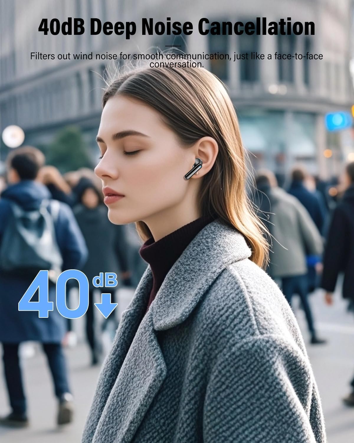 Wireless Bluetooth 5.4 Earbuds ENC Noise Cancelling 36H Playtime LED Case