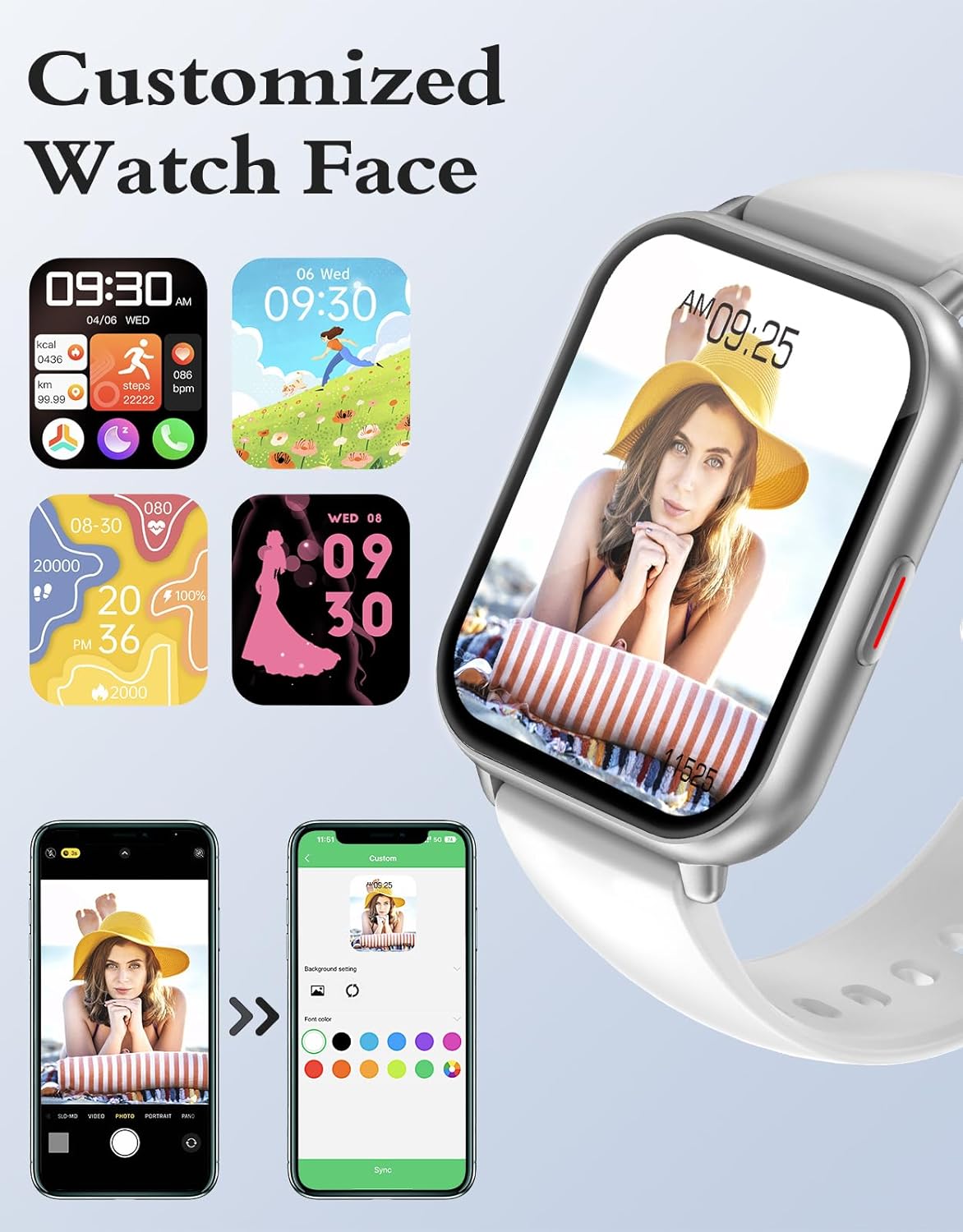 Smart Fitness Watch Bluetooth Call Health Tracker