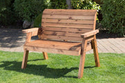 2 Seater Wooden Garden Bench FSC Timber Patio Seat Brown