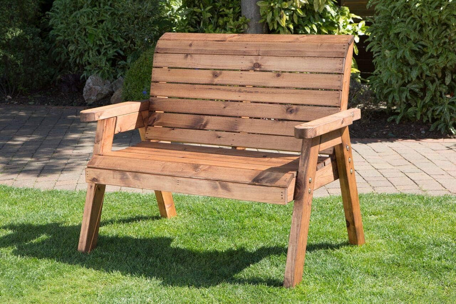 2 Seater Wooden Garden Bench FSC Timber Patio Seat Brown