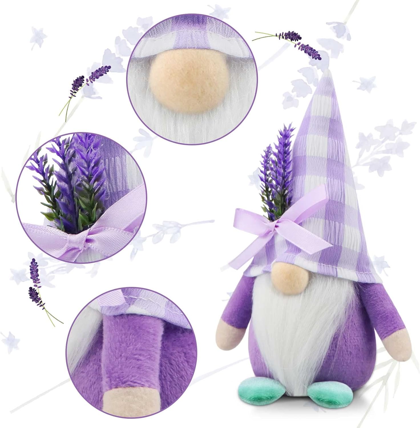 2Pcs Lavender Gonk Gnomes Plush Spring Easter Home Decor