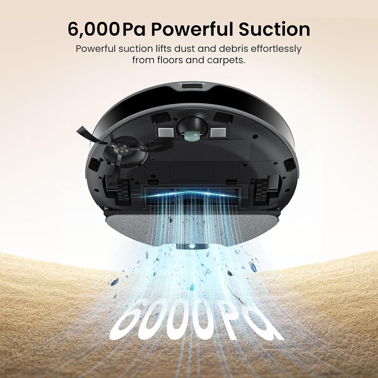 Robot Vacuum Mop 6000Pa Self Empty 75 Days Slim LiDAR WiFi