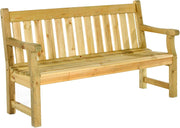 Wooden Garden Bench 153cm 3 Seater Pine Outdoor Patio Park Bench