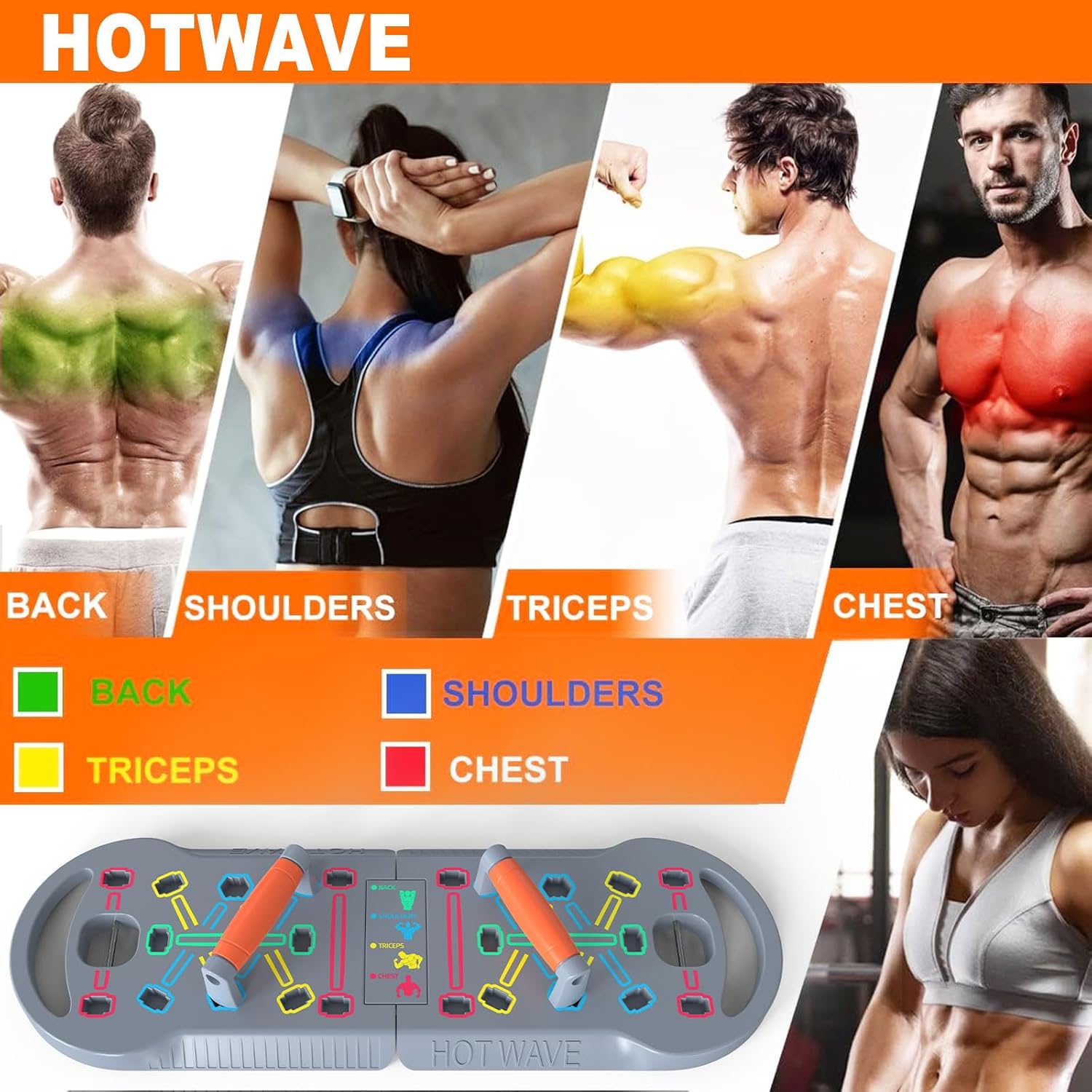 20 in 1 Push Up Board Portable Home Gym Resistance Bands Set