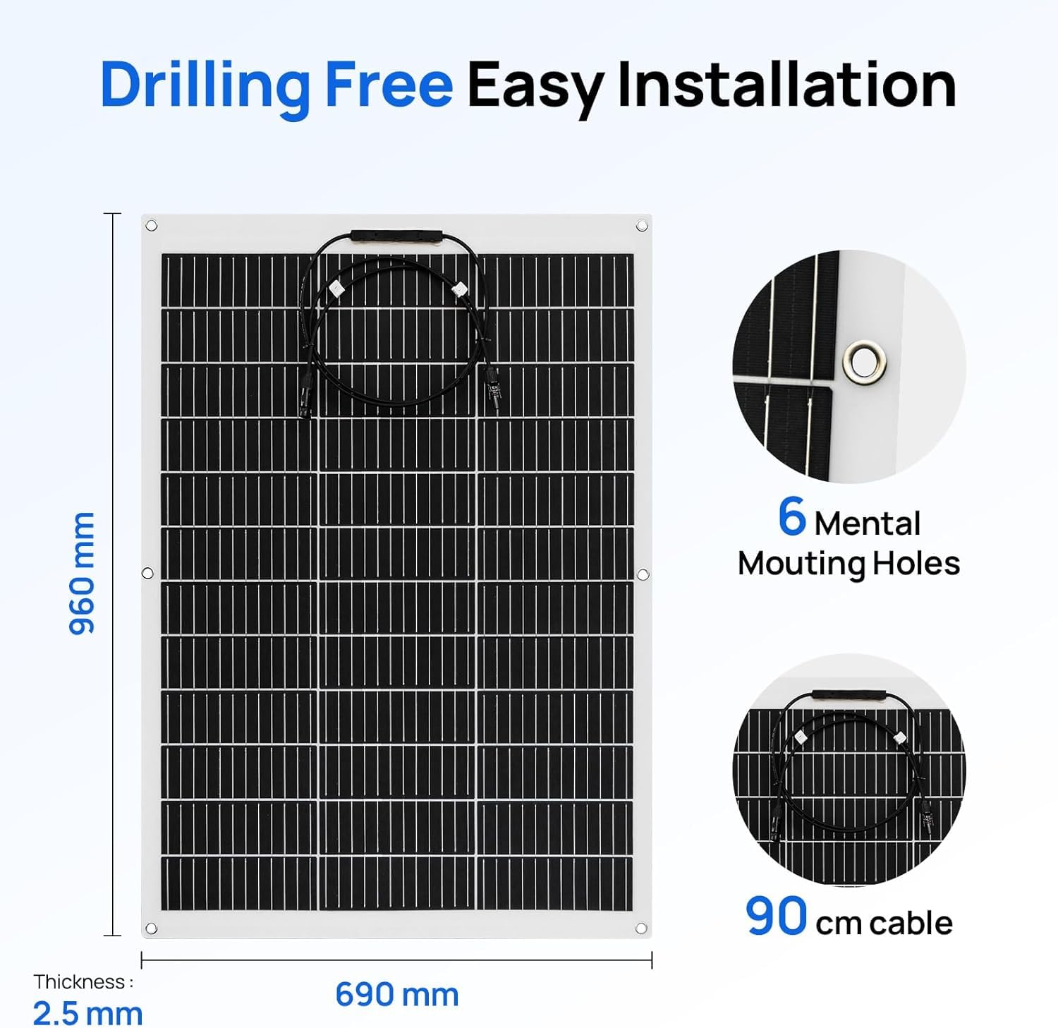 260W Flexible Solar Panel Kit 12V 2x130W Controller RV Off Grid