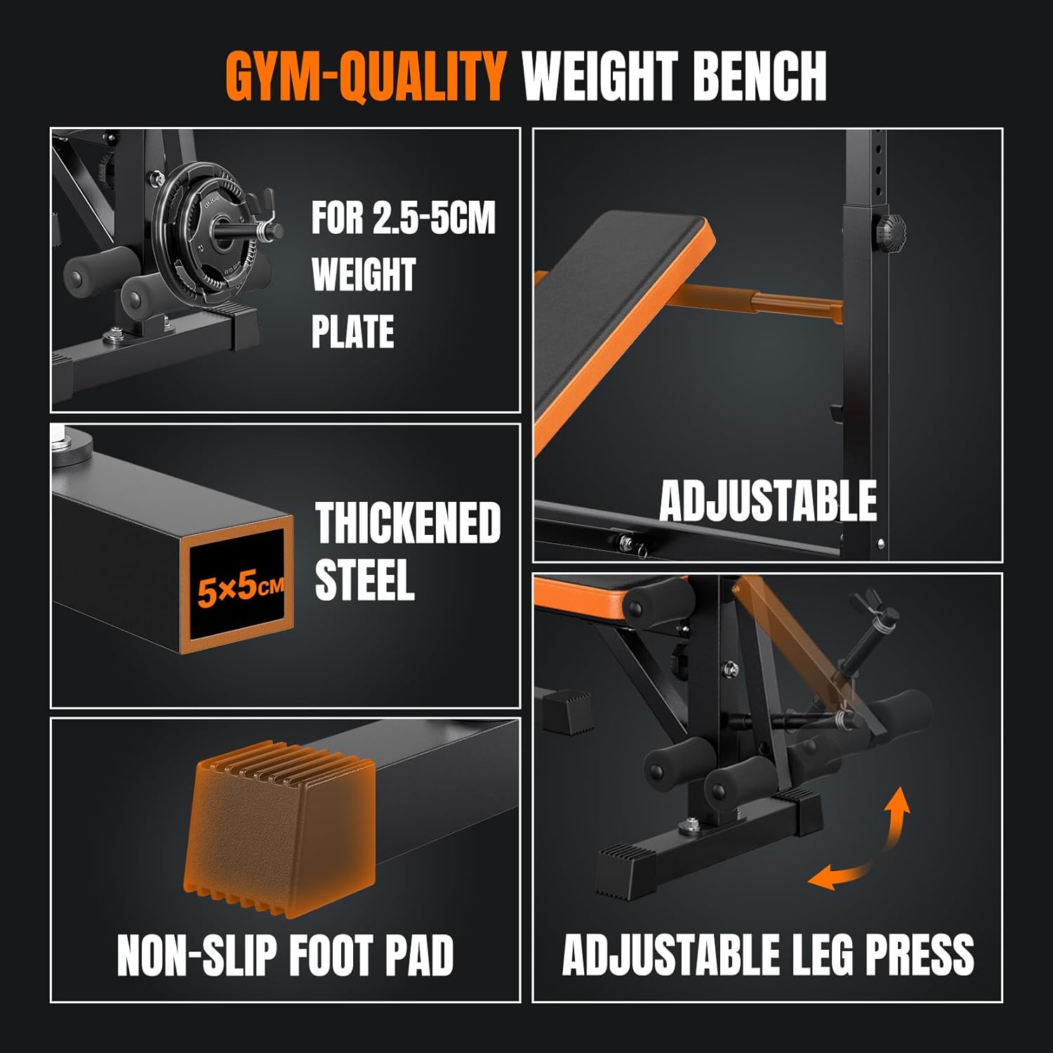 Multi Function Weight Bench Leg Press Squat Rack Home Gym
