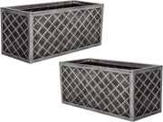 Set of 2 Large 70cm Lazio Trough Planters Grey