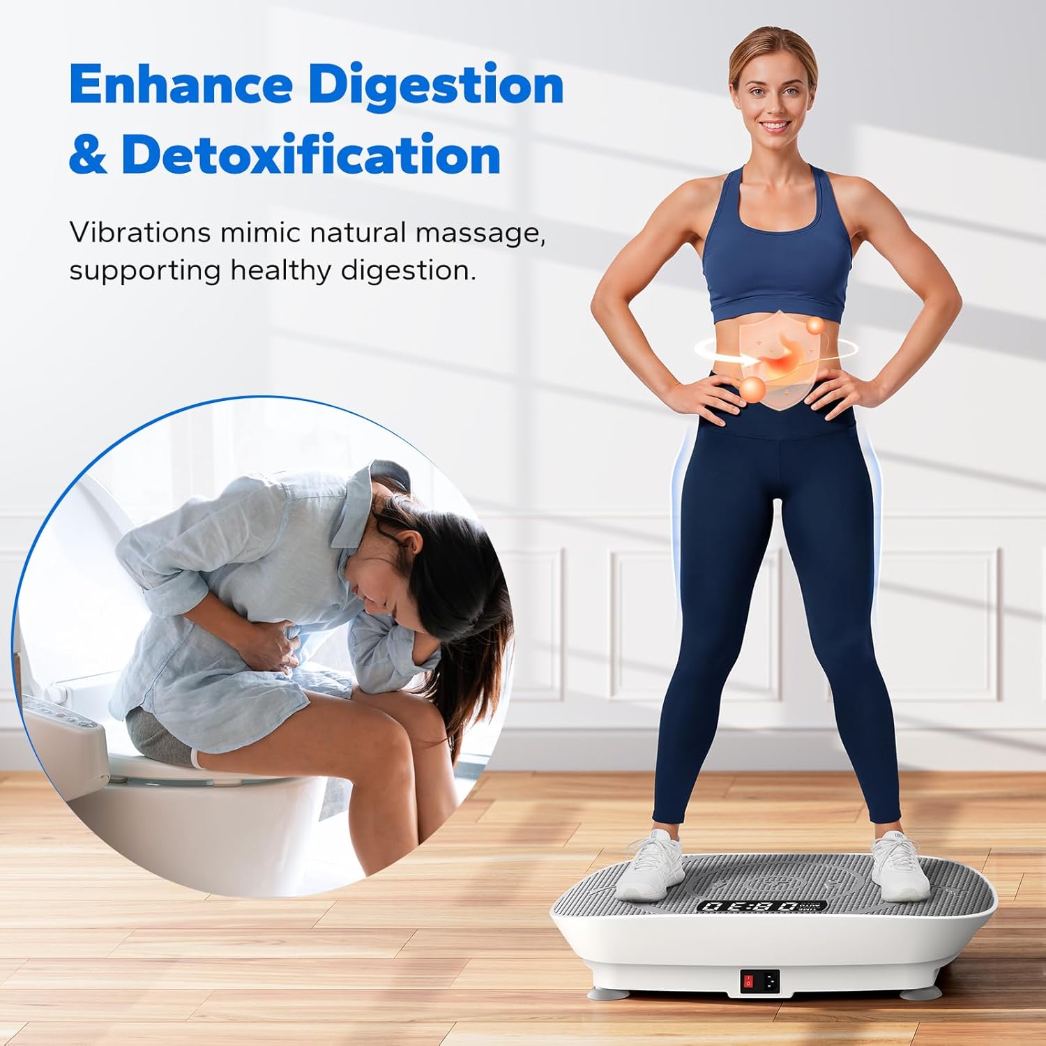 Vibration Plate Exercise Machine Quiet Fitness Platform LED Remote