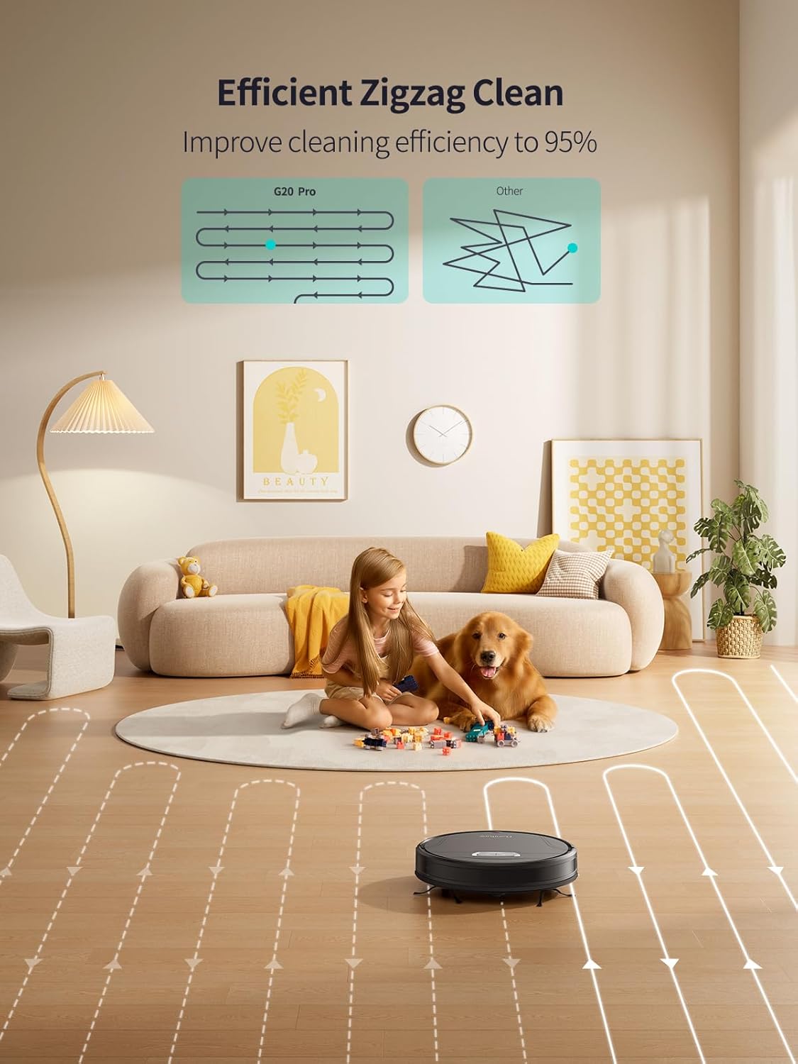 Robot Vacuum Mop 8000Pa Slim App Alexa Pet Hair Carpet