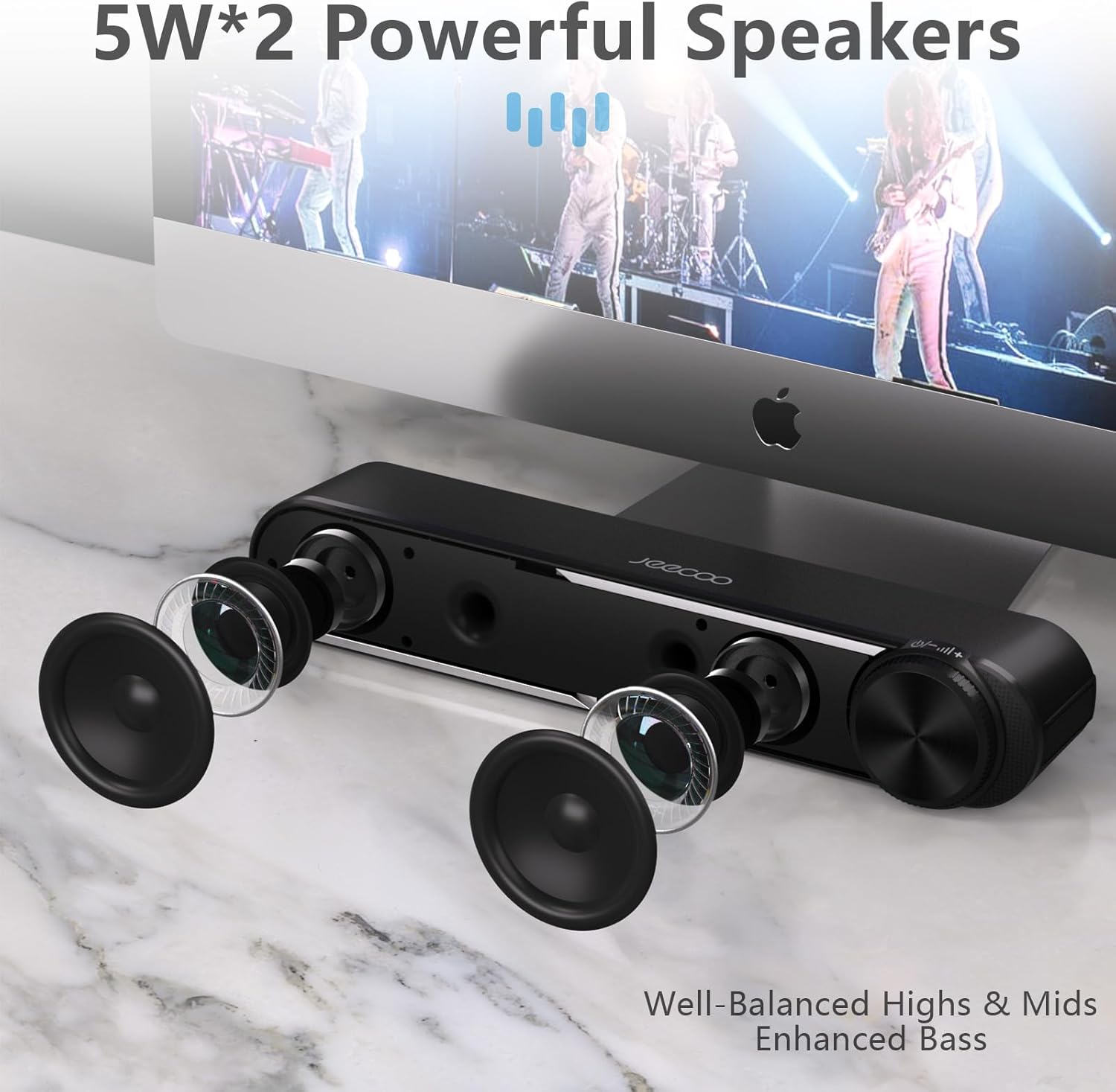 PC Soundbar Speaker USB Powered Stereo 3.5mm Desktop Audio