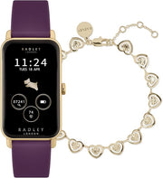 Womens Smart Watch Bracelet Set Plum Strap