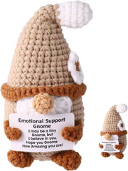 Positive Gnome Crochet Plush Emotional Support Doll Gift Decor