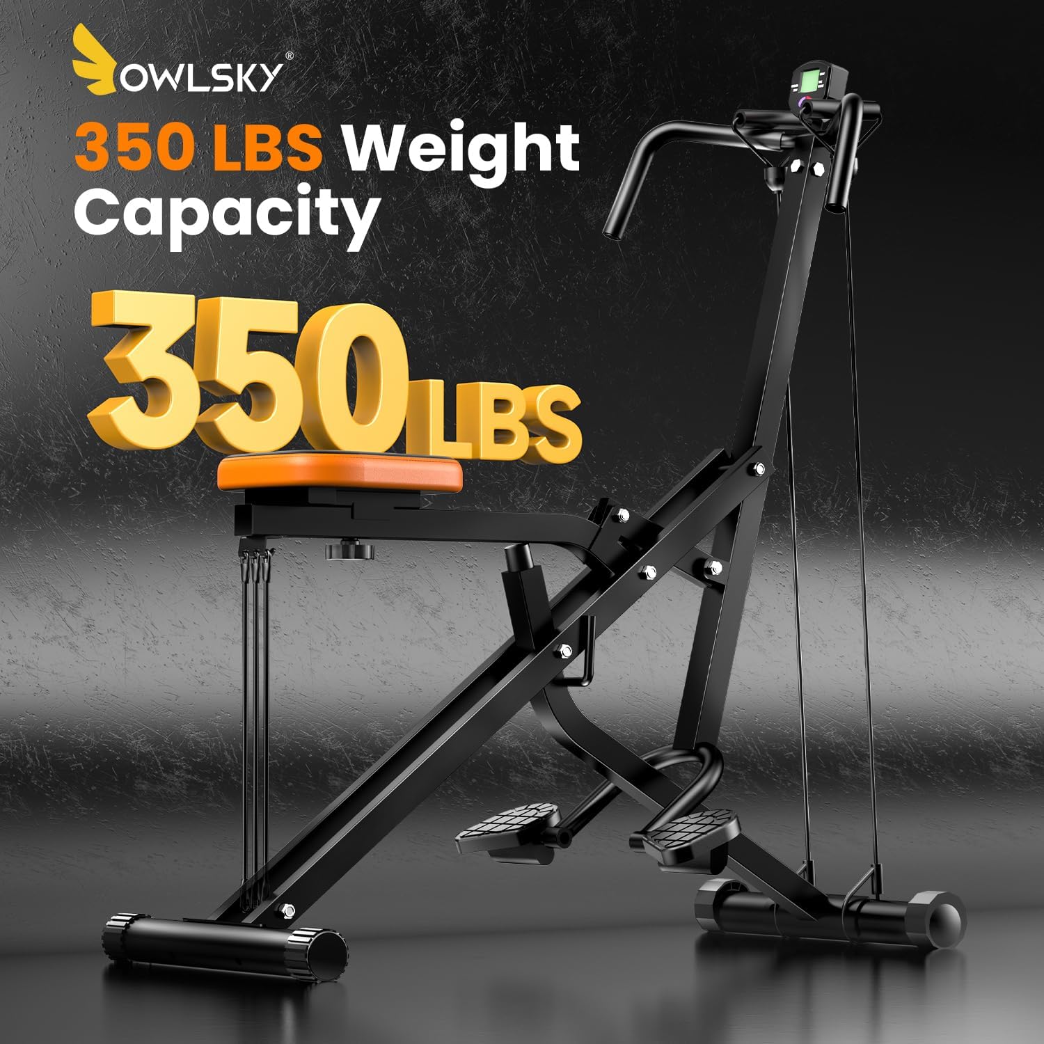 Foldable Squat Row Machine with LCD Monitor Full Body Trainer
