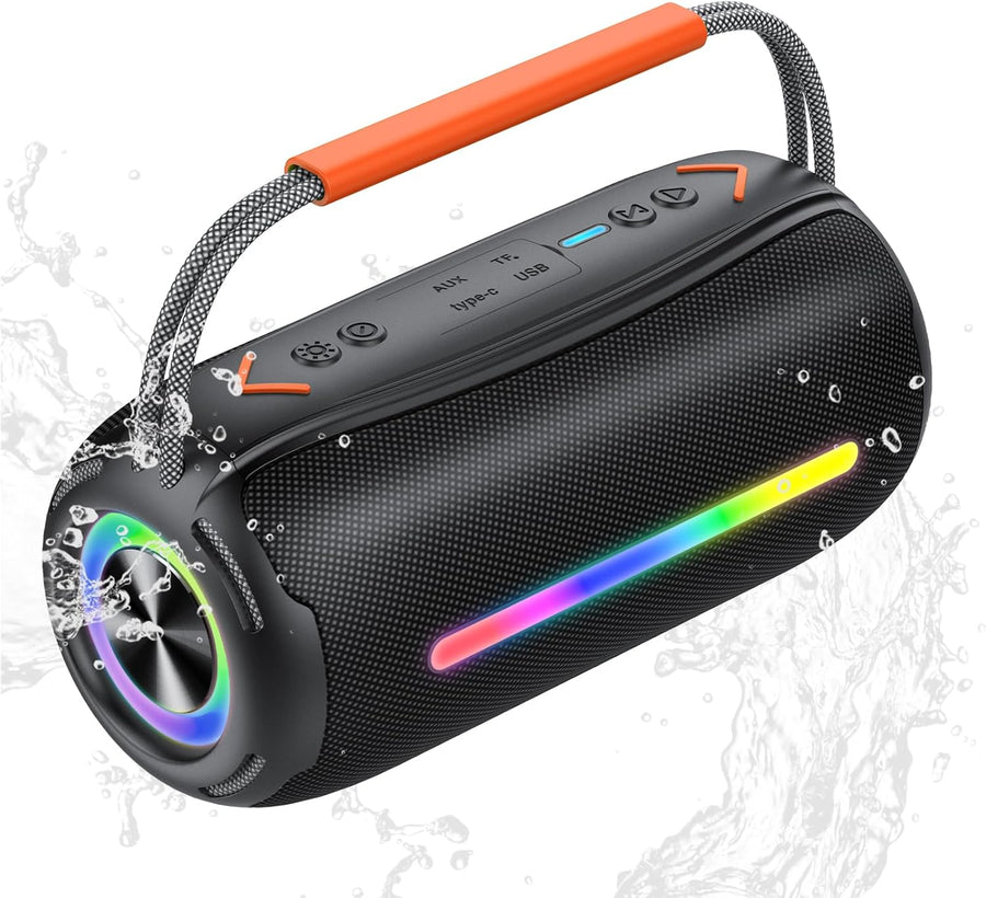 40W Portable Bluetooth Speaker RGB Lights Waterproof 30H Playtime