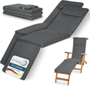 2 Pack Sun Lounger Cushion Pads 175x45x5cm Grey
