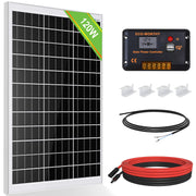 120W 12V Solar Panel Kit 30A Controller Cables Brackets