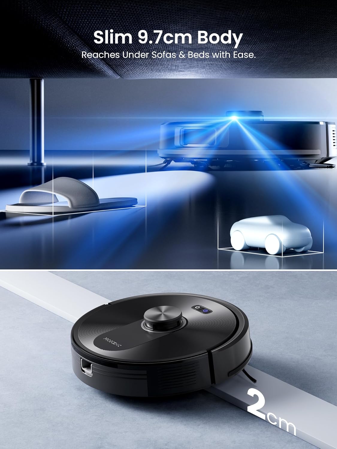 Robot Vacuum Mop 8000Pa LiDAR Mapping App Voice Control 200Min