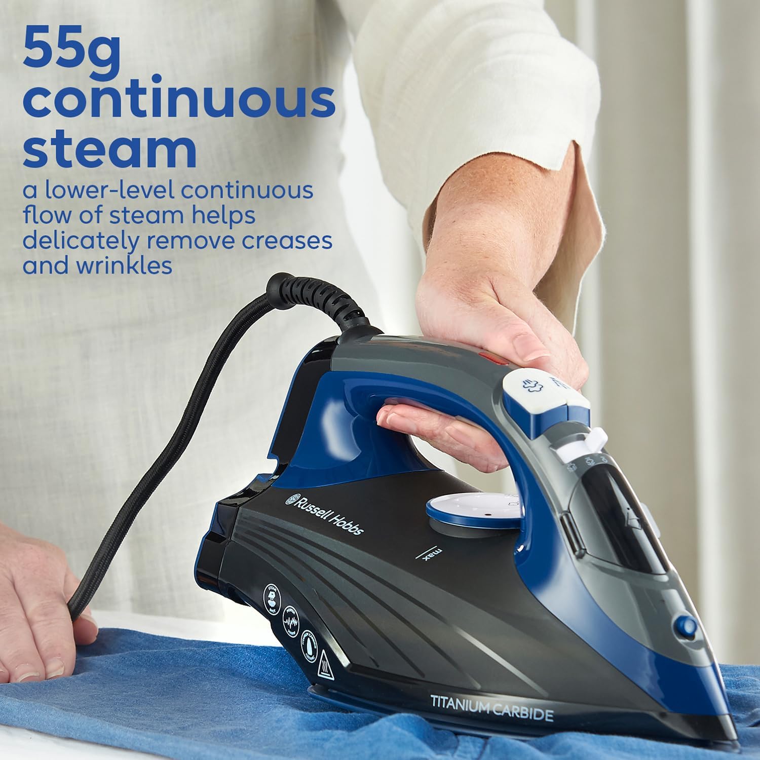 2600W Steam Iron 160g Steam Shot Titanium Ceramic Soleplate 330ml Tank