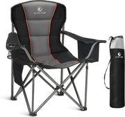 Oversized Camping Chair 200kg Cooler Bag Black