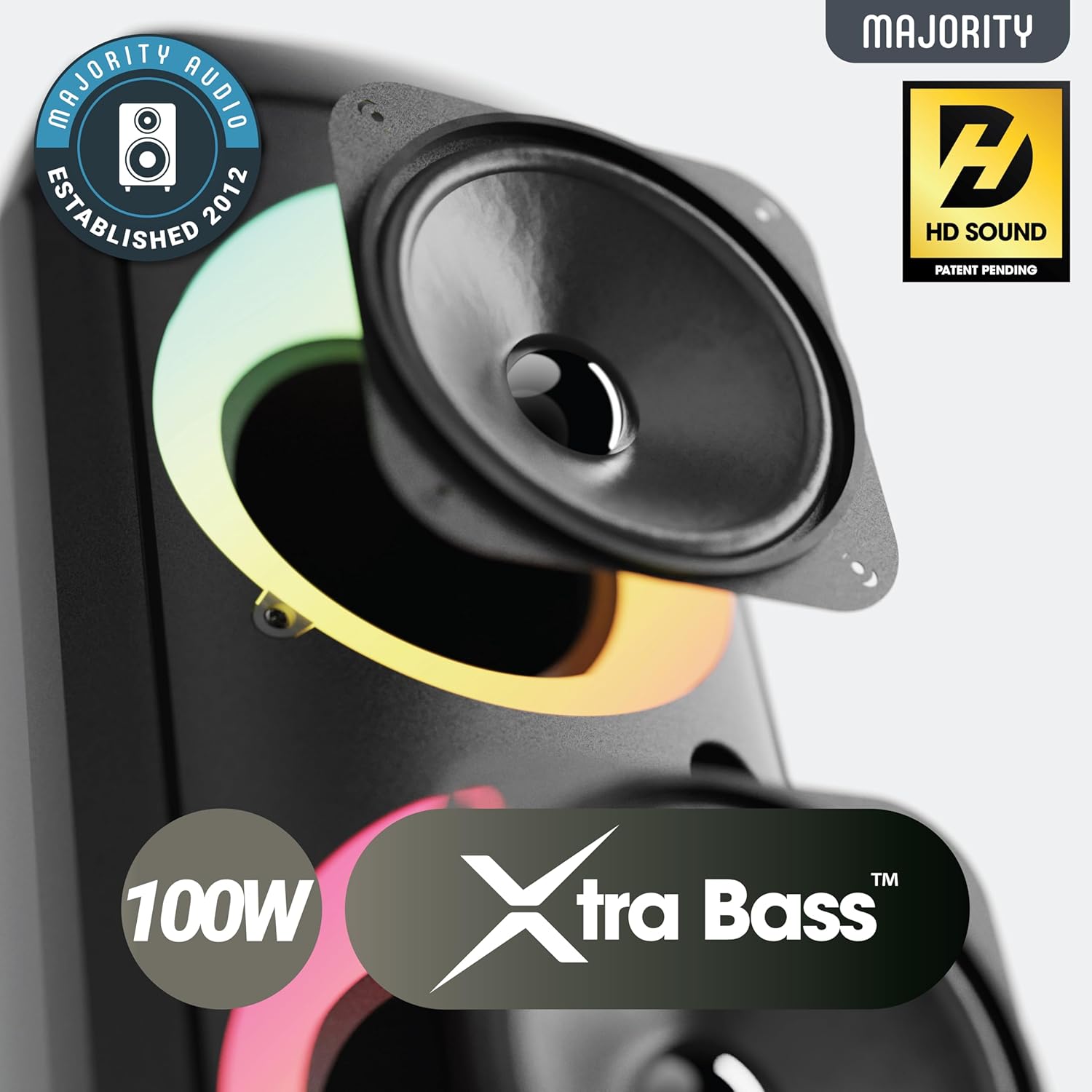 Bluetooth Party Speaker 100W Portable LED Lights Karaoke Mic