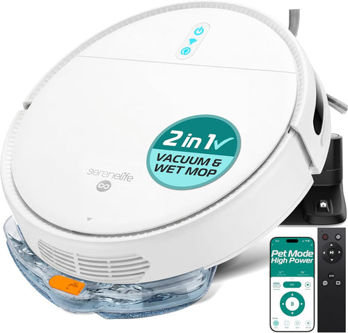 Robot Vacuum Mop WiFi App Auto Recharge Pet Hair Carpet Clean