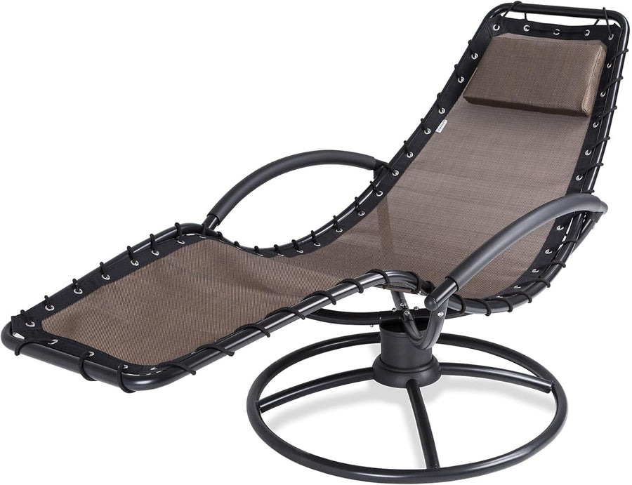 Swivel Relaxation Lounger Swing Chair with Cushion Mocha