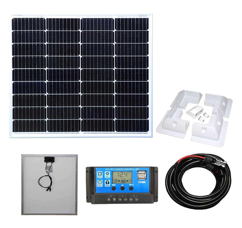 80W Mono Solar Panel Kit 10A Controller Caravan Boat Charger