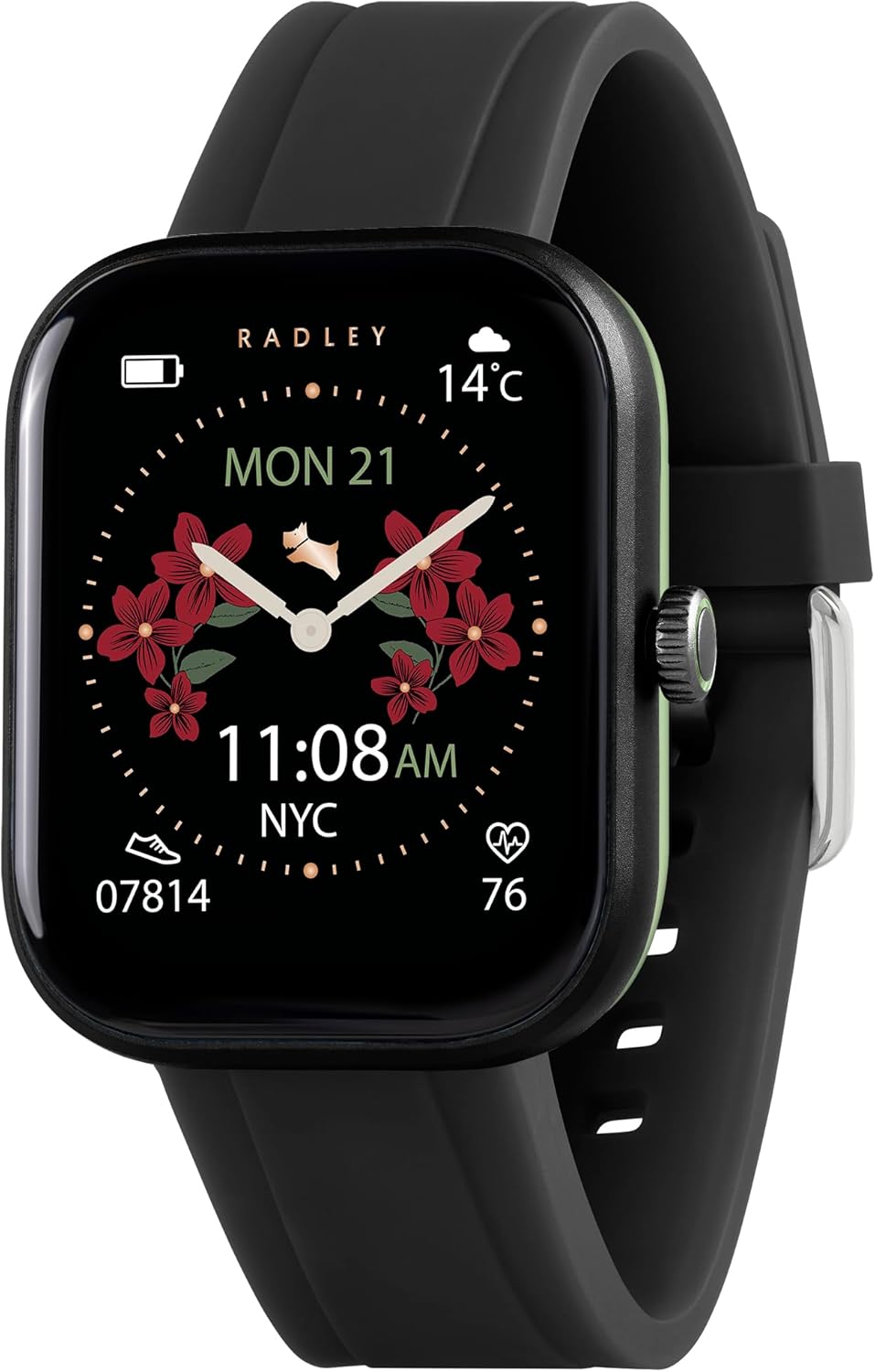 Black Silicone Smart Watch Calling Fitness Tracker