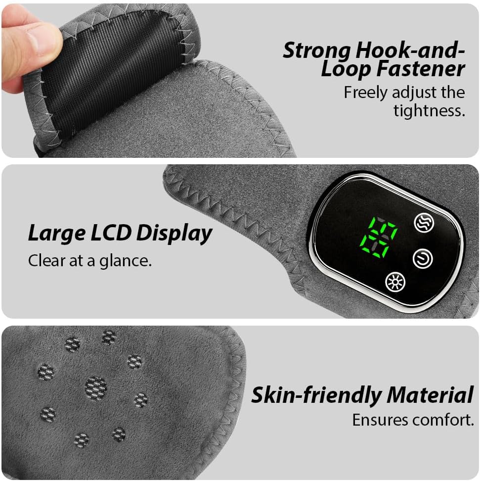 Heated Ankle Foot Massager 2PCS Cordless Wrap Vibration Brace