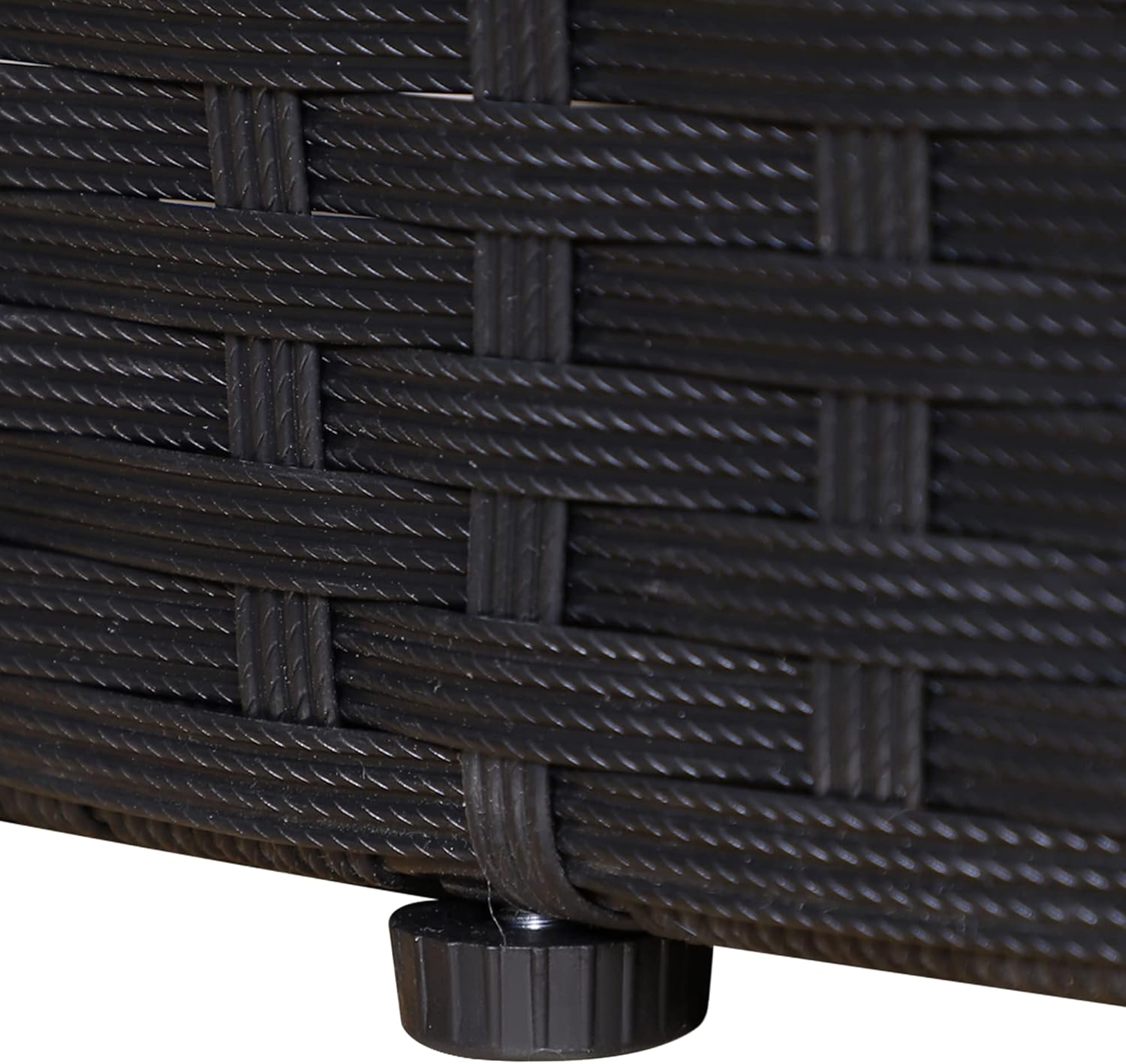 5 Piece Rattan Round Daybed Lounge Set Canopy Black